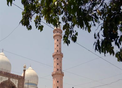 Close Up of Taj-ul-Masajid Minaret in Bhopal, Madhya Pradesh, India