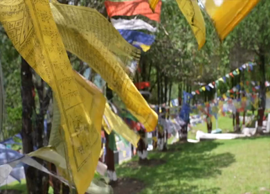 Colorful Tibetan Prayer Flags in Tawang, Arunachal Pradesh, India