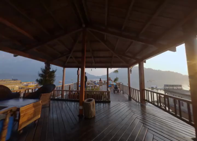 30th March 2026 : Aerial FPV Shot of Dal Lake Houseboat Dining and Sunset View in Kashmir India