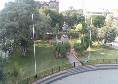 Aerial shot of the Gateway of India in Mumbai during Covid-19 Lockdown in India 