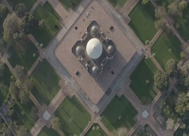 An aerial shot of Humayuns Tomb during the COVID-19 lockdown in New Delhi