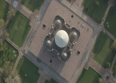 An aerial shot of Humayuns Tomb during the COVID-19 lockdown in New Delhi