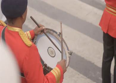 Independence Day Ceremonial Drummer at CSMT Mumbai India