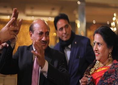 9th February,2019: A Shot of Indian Bride's father getting emotional during her Bidaai at her Indian Wedding in New Delhi,India