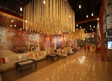 9th February,2019: A Shot of an Indian Wedding venue decorated at New Delhi,India