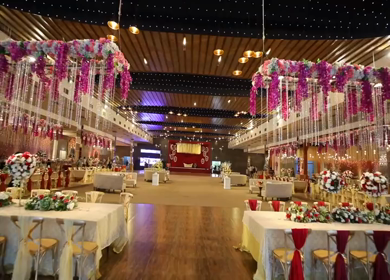 9th February,2019: A Shot of an Indian Wedding venue decorated at New Delhi,India