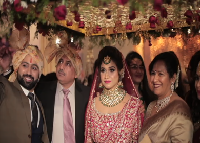 9th February,2019: A Shot of an Indian Bride entry along with family at her Indian Wedding Venue in New Delhi,India