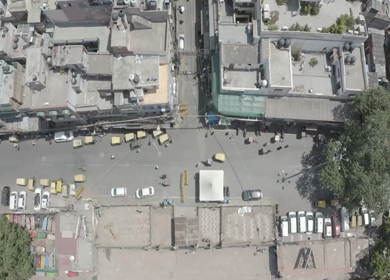 An aerial shot of Jama Masjid during COVID-19 lockdown