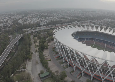 An Aerial Shot of Cricket Stadium during Covid-19 Lockdown at New Delhi,India