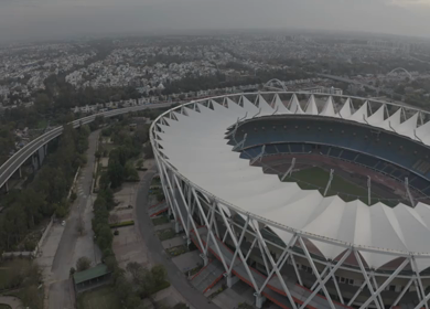 An Aerial Shot of Cricket Stadium during Covid-19 Lockdown at New Delhi,India