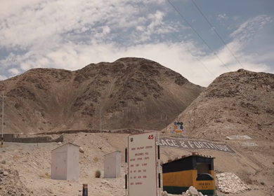 An aerial shot of Leh city during the day time at Ladakh,India