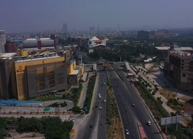29th September 2020: A day aerial shot of Mall of India and traffic movement in Noida,NCR,India