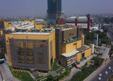 29th September 2020: A aerial shot of Mall of India and traffic movement in NCR,Noida,India
