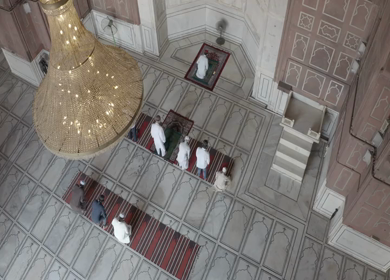 An aerial shot of Jama Masjid during COVID-19 lockdown in New Delhi