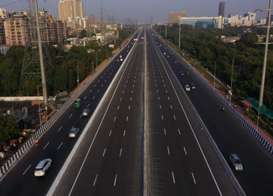 29th September 2020: An aerial drone shot of the National Highway 24 in NCR, India
