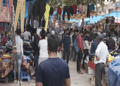 4th April 2021: Shot of people at Nehru Place market during Covid-19 at New Delhi,India