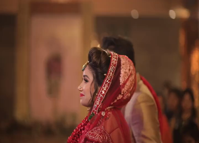 9th February, 2019: A shot of the groom and the bride taking pitctures during their wedding in New Delhi, India