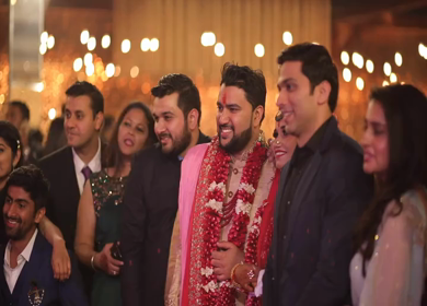 9th February, 2019: A shot of the groom and the bride taking pitctures during their wedding in New Delhi, India