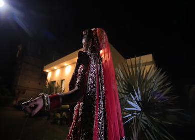 Shot of a beautiful Indian Bride posing for her wedding shoot in New Delhi, India