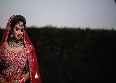 Shot of beautiful Indian Bride posing for her wedding shoot in New Delhi, India