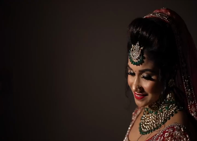 A Slow motion shot of a beautiful Indian Bride posing for her wedding shoot in New Delhi, India