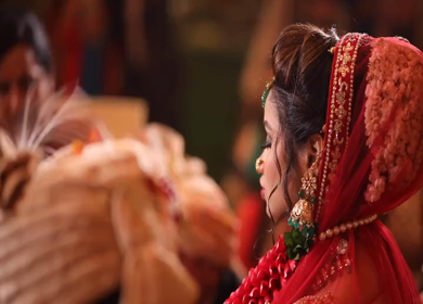 9th February, 2019: A shot of the bride at her wedding in New Delhi, India