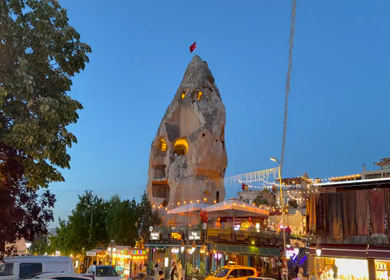 4th June 2026 : Night Panorama of Goreme Town Illuminated in Cappadocia Turkey