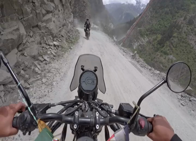 POV Motorcycle Ride Through Scenic Mountain Roads in Ladakh India