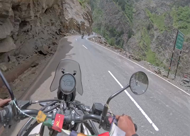 POV Motorcycle Ride Through Scenic Mountain Roads in Ladakh India