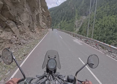 POV Motorcycle Ride Through Scenic Mountain Roads in Ladakh India