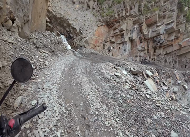 POV Motorcycle Ride Through Scenic Mountain Roads in Ladakh India