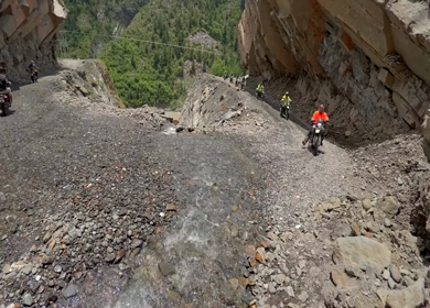 POV Motorcycle Ride Through Scenic Mountain Roads in Ladakh India
