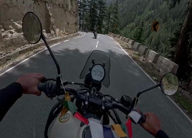 POV Motorcycle Ride Through Scenic Mountain Roads in Ladakh India