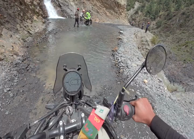 POV Motorcycle Ride Through Scenic Mountain Roads in Ladakh India