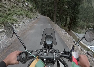 POV Motorcycle Ride Through Scenic Mountain Roads in Ladakh India