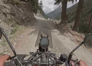 POV Motorcycle Ride Through Scenic Mountain Roads in Ladakh India