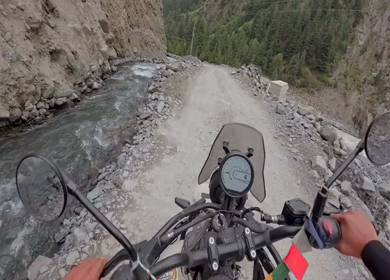 POV Motorcycle Ride Through Scenic Mountain Roads in Ladakh India