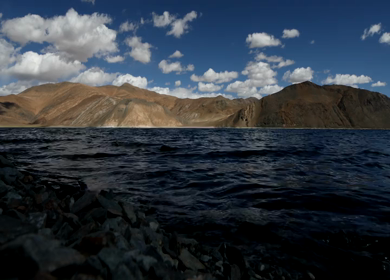 A Timelapse shot of the beautiful Pangong Lake at Leh Ladakh in India