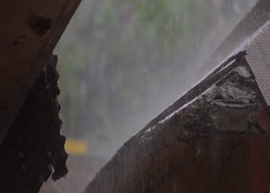 Rain Falling Outside Indian Tea Stall During Monsoon in Bhopal