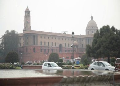 A static shot of the Rashtrapati Bhavan in New Delhi, India