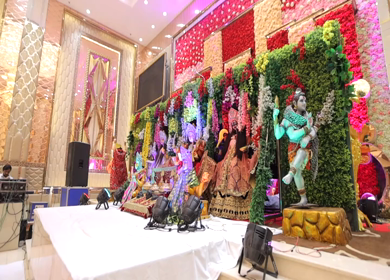 A shot of an Indian Wedding where rituals are being performed in India