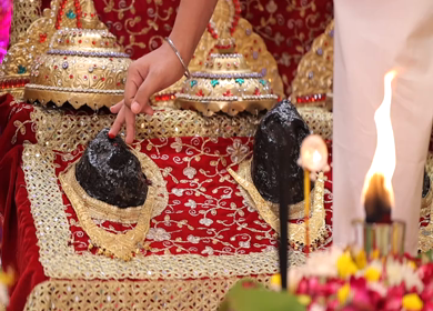 A shot of an Indian Wedding where rituals are being performed in India