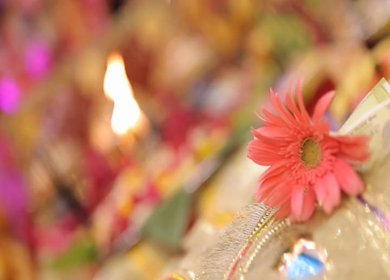 A shot of an Indian Wedding where rituals are being performed in India