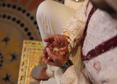 A shot of rituals being performed at an Indian Wedding in India