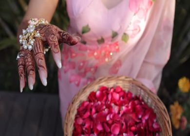A shot of an Indian Wedding where rituals are being performed in India