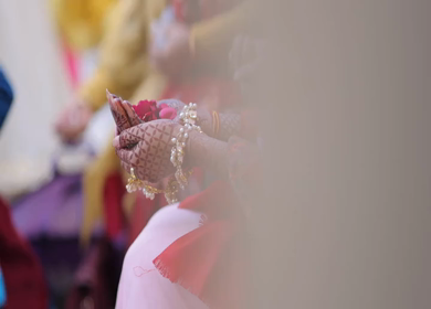 A shot of an Indian Wedding where rituals are being performed in India