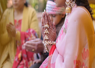 9th February, 2024 : A shot of an Indian Wedding where rituals are being performed in India