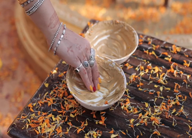 A shot of an Indian Wedding where rituals are being performed in India