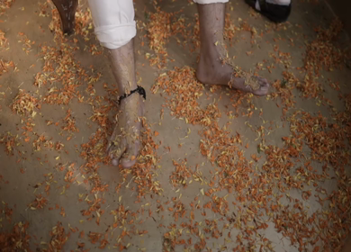 A shot of an Indian Wedding where rituals are being performed in India