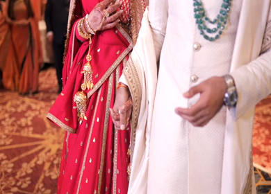 A shot of an Indian Wedding where rituals are being performed in India